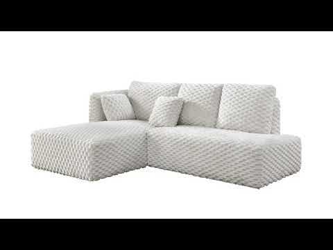 Manya - Sectional Sofa - Ivory Corduroy