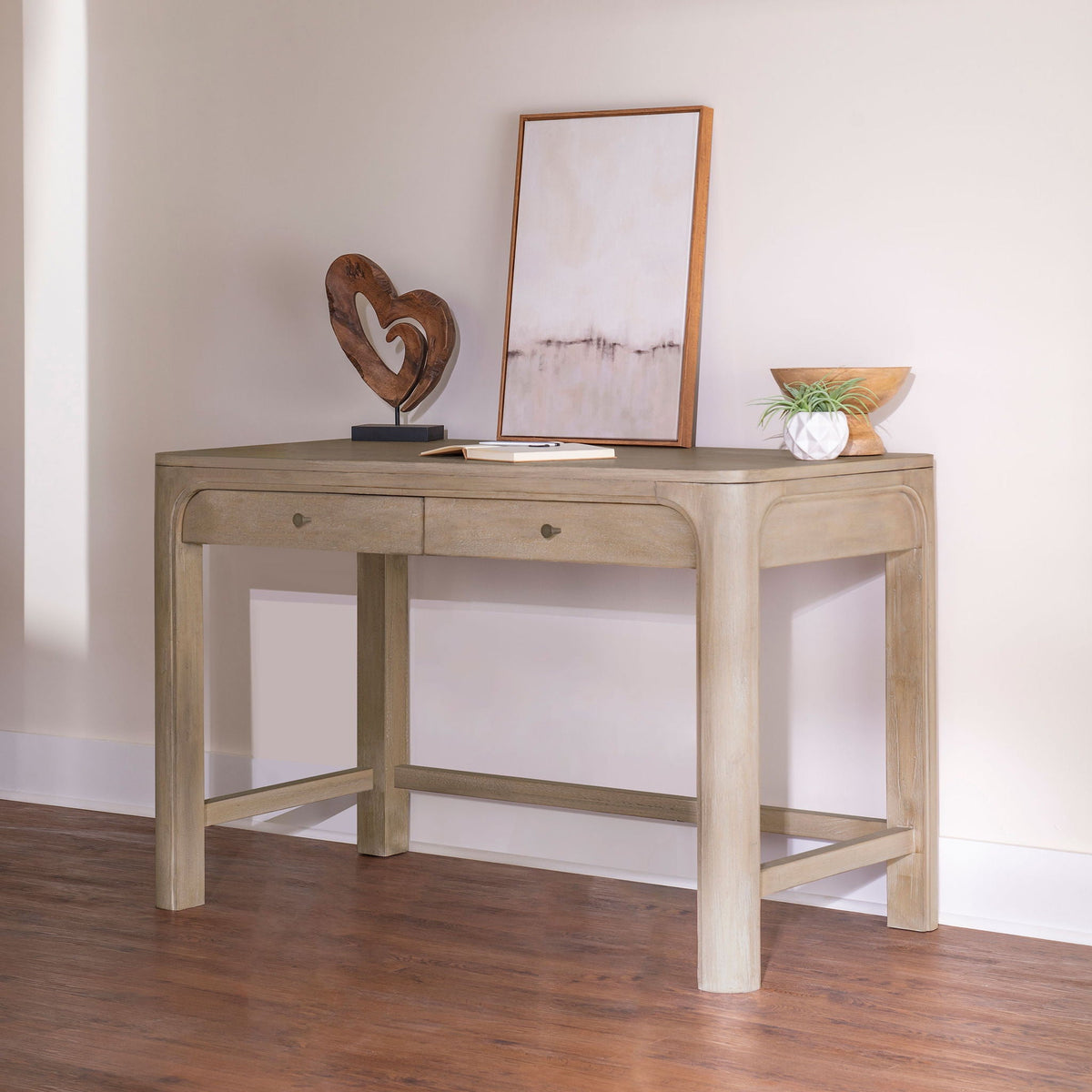Solano 2-drawer Makeup Table Vanity Desk Weathered Mango