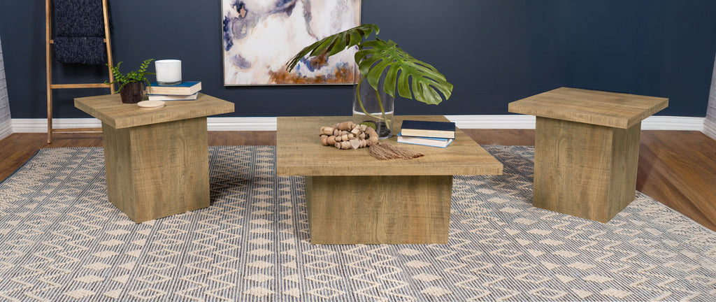Devar 3-piece Square Coffee and End Table Set Mango