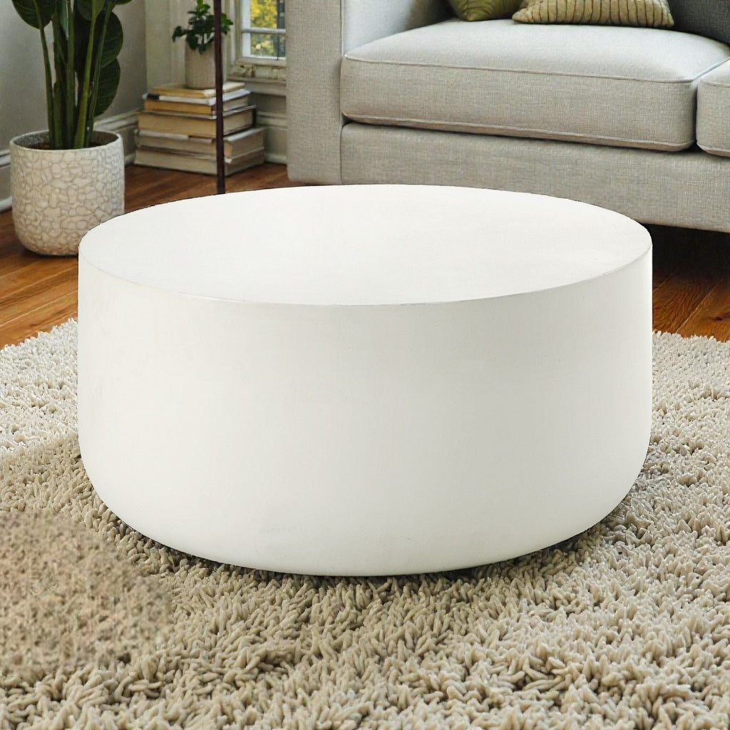 Dustan - Natural Coffee Table - White
