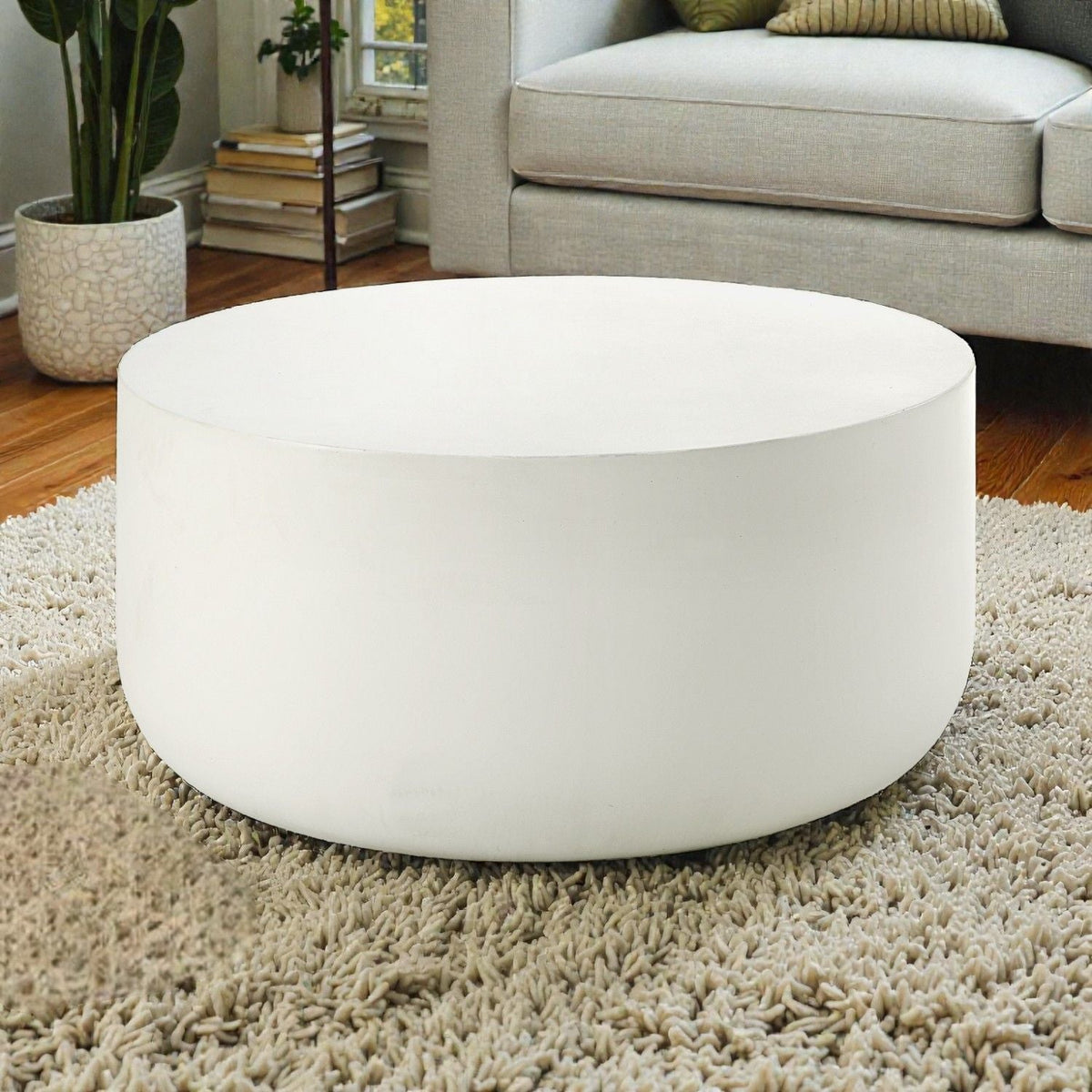 Dustan - Natural Coffee Table - White