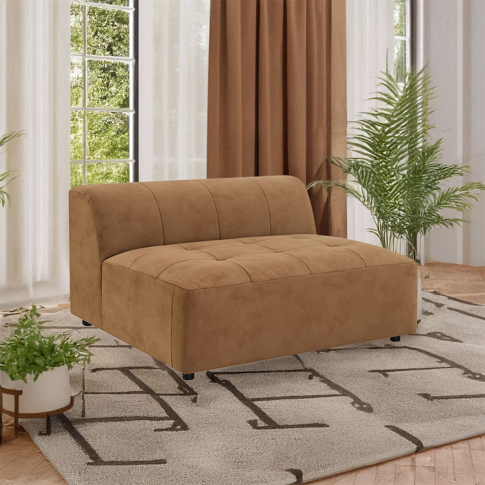 Zoey - Modular - Armless Chair - Chocolate Suede