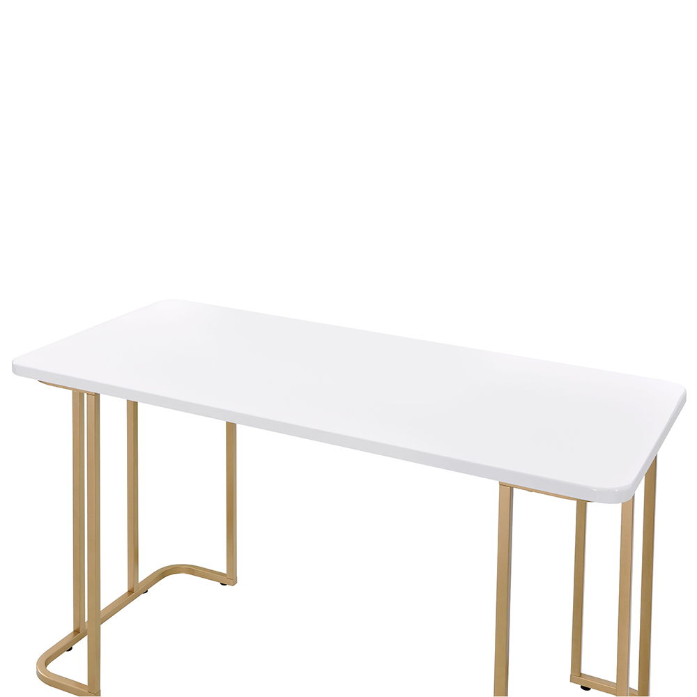 Estie - Writing Desk (Same Ac00902) - White & Gold