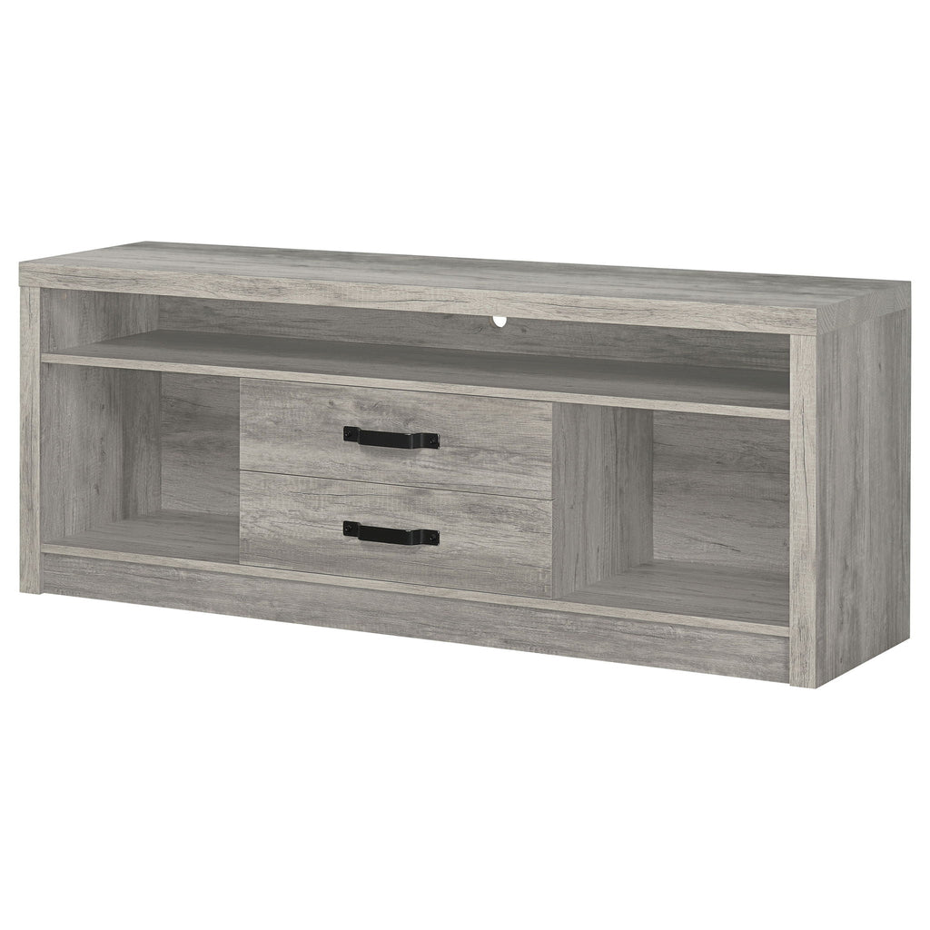 Burke 2-drawer Engineered Wood 59-inch TV Stand Grey Driftwood
