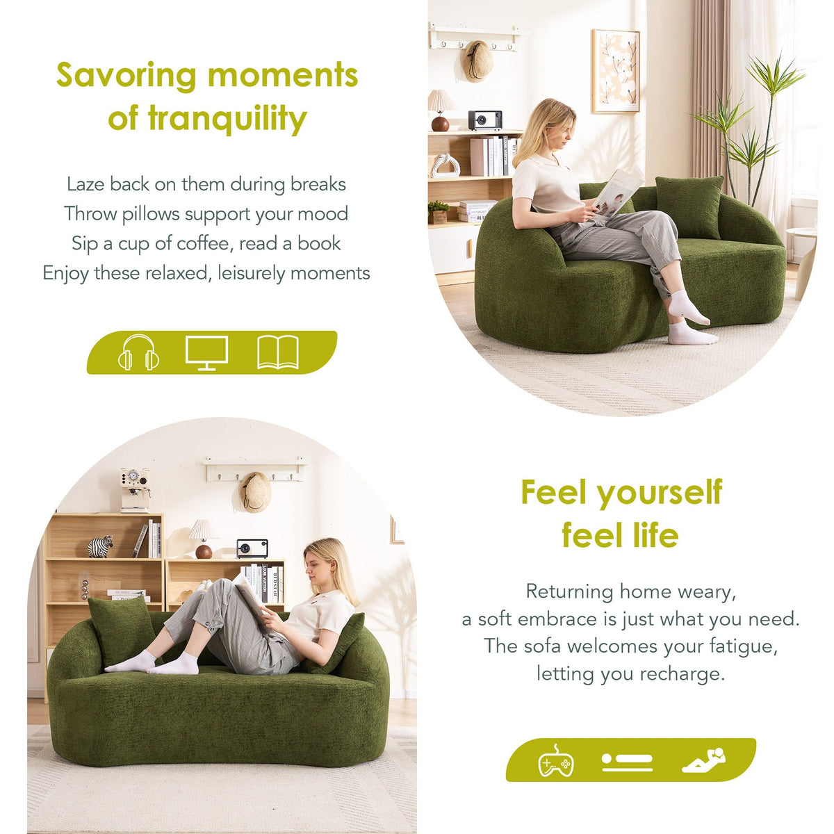 Loveseat Sofa, Compact Design For Small Spaces