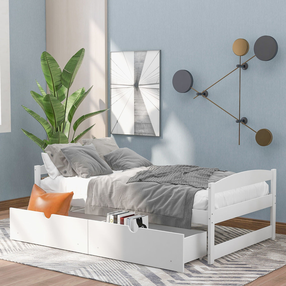 Platform Bed With 2 Drawers