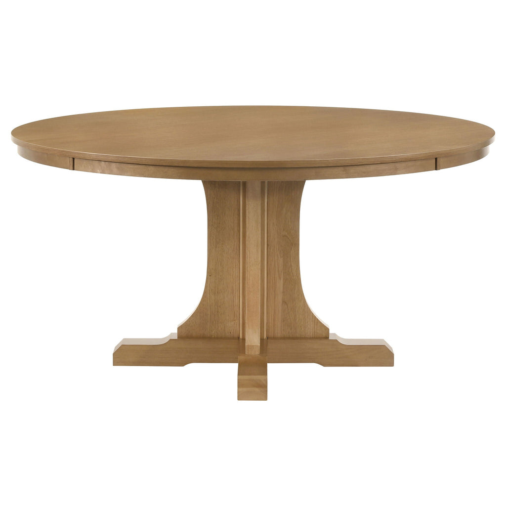 Hartville 7-piece Round Dining Table Set Natural Light Brown