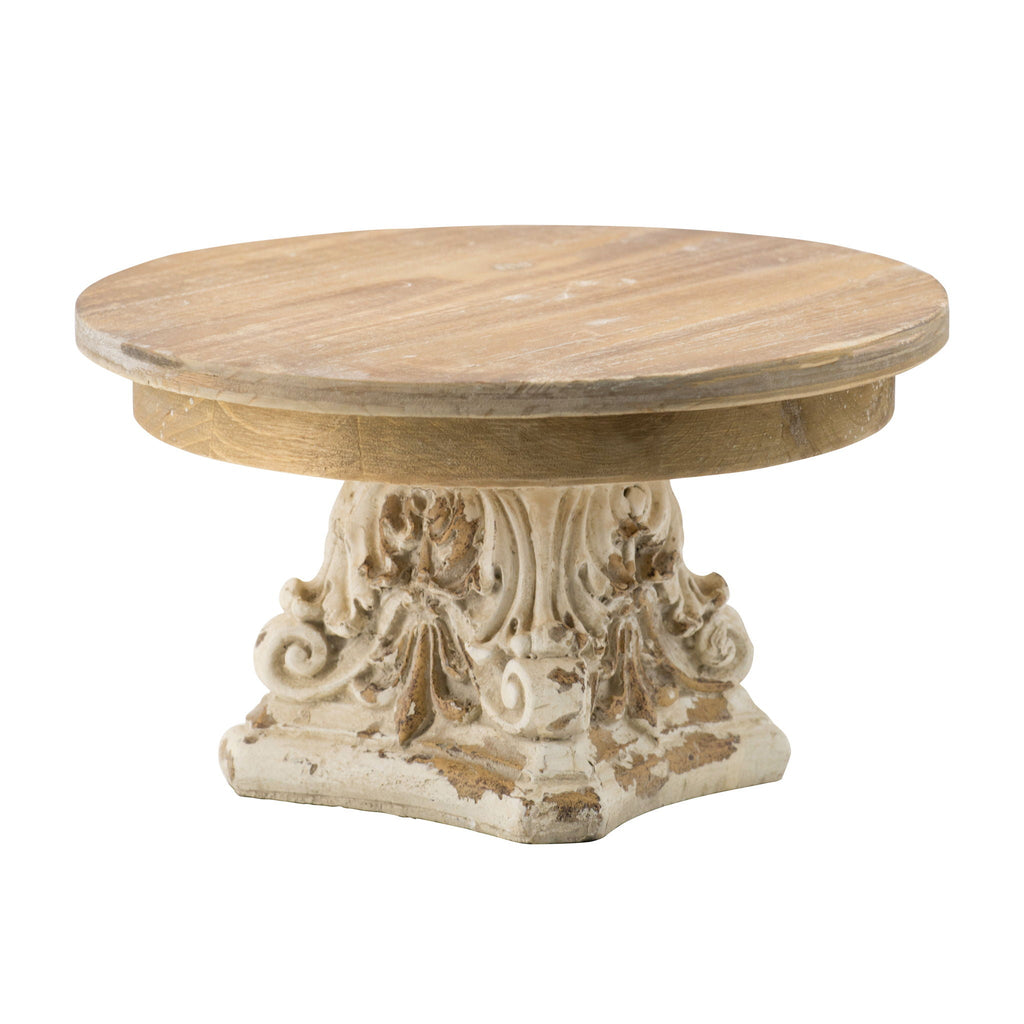 Cake Stand, Cake Plate With Magnesium Base - Cream / Brown