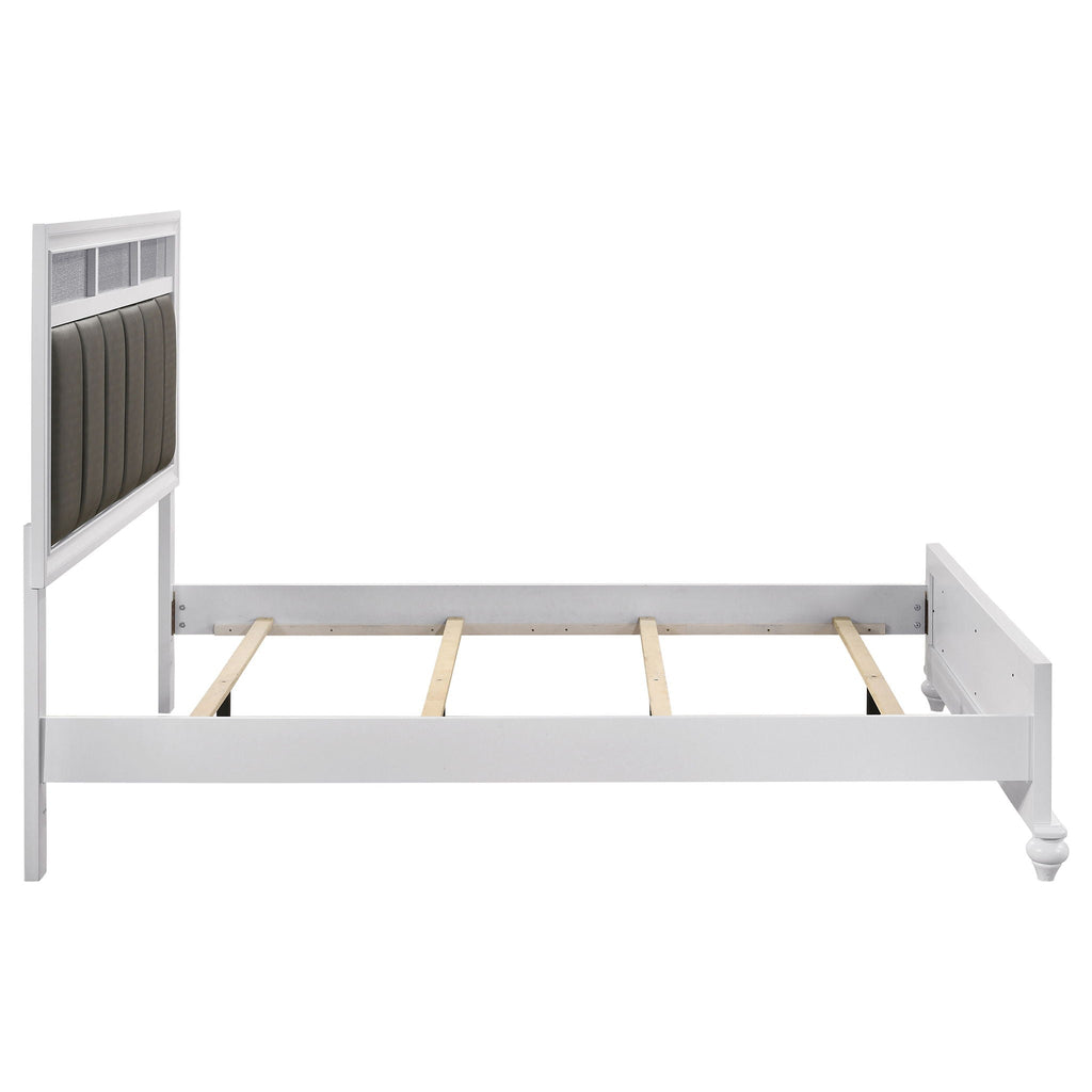 Barzini Wood Queen Panel Bed White