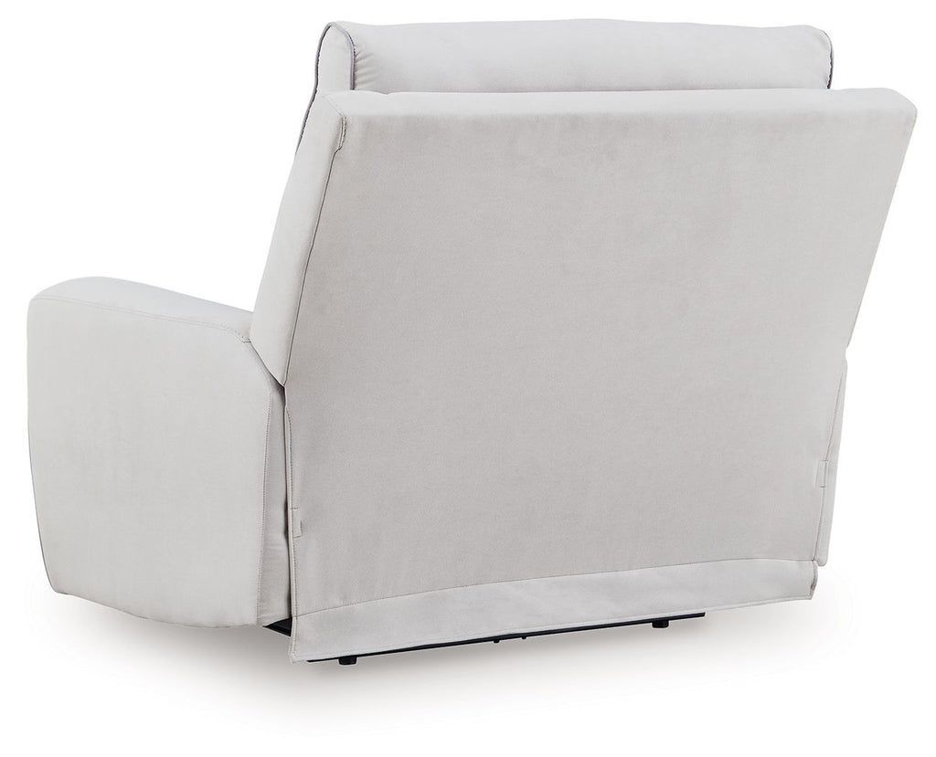 Social Pointe - Power Recliner / Adjustable Headrest - Pearl / Ash