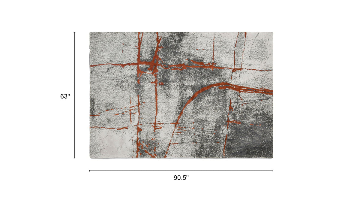 Quarry - 5' X 6.5' Abstract Area Rug - Gray
