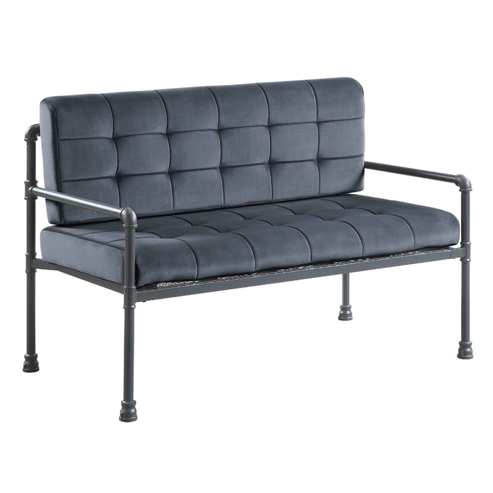 Brantley - Loveseat - Gray Velvet & Sandy Gray
