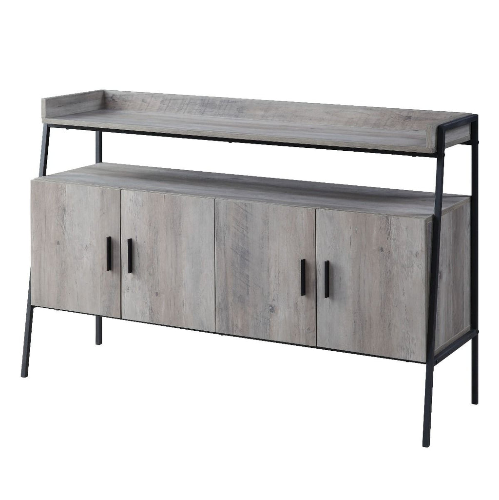 Samiya - TV Stand - Gray Oak & Black