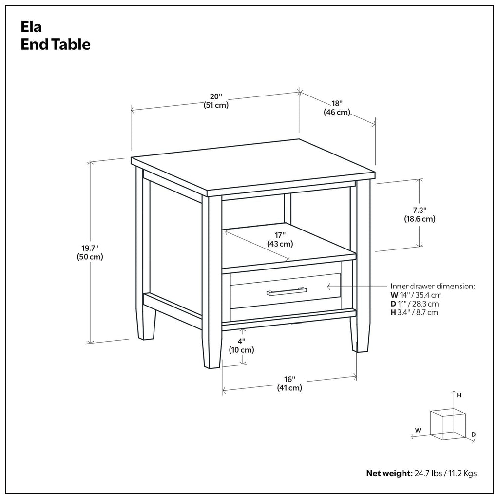 Ela - End Table - Brown