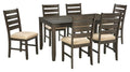 Rokane - Dining Room Table Set (Set of 7) - Brown