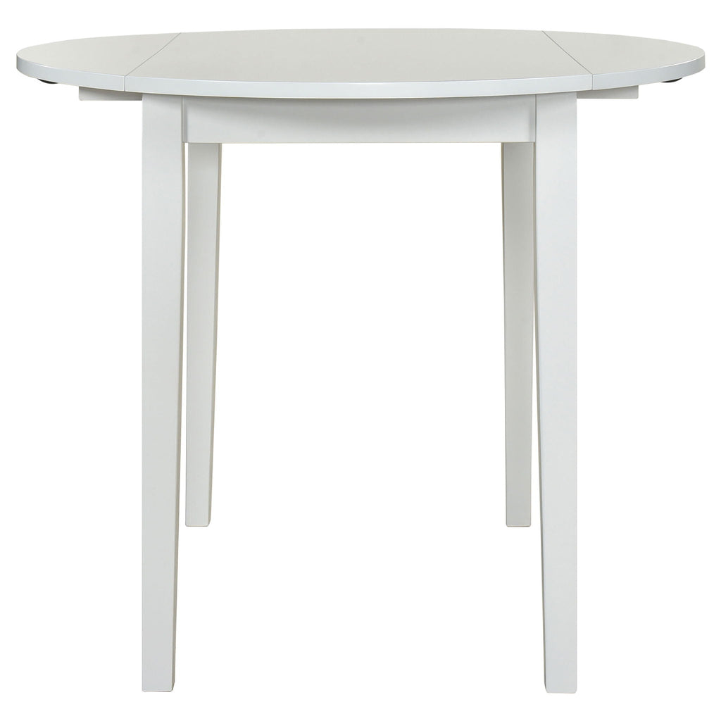 Bucknell 3-piece Round Drop Leaf Dining Table Set White