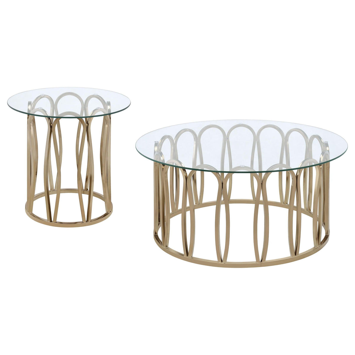 Monett 2-piece Coffee and End Table Set Chocolate Chrome