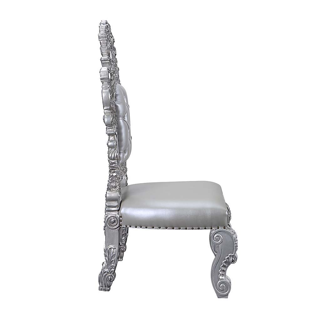 Valkyrie - Side Chair (Set of 2) - Synthetic Leather & Antique Platinum