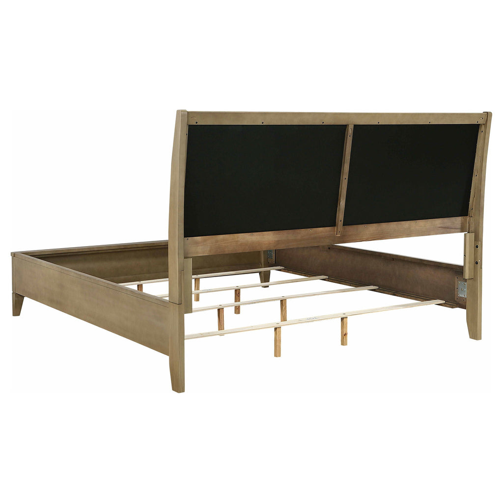 Granada Upholstered Eastern King Panel Bed Natural Pine