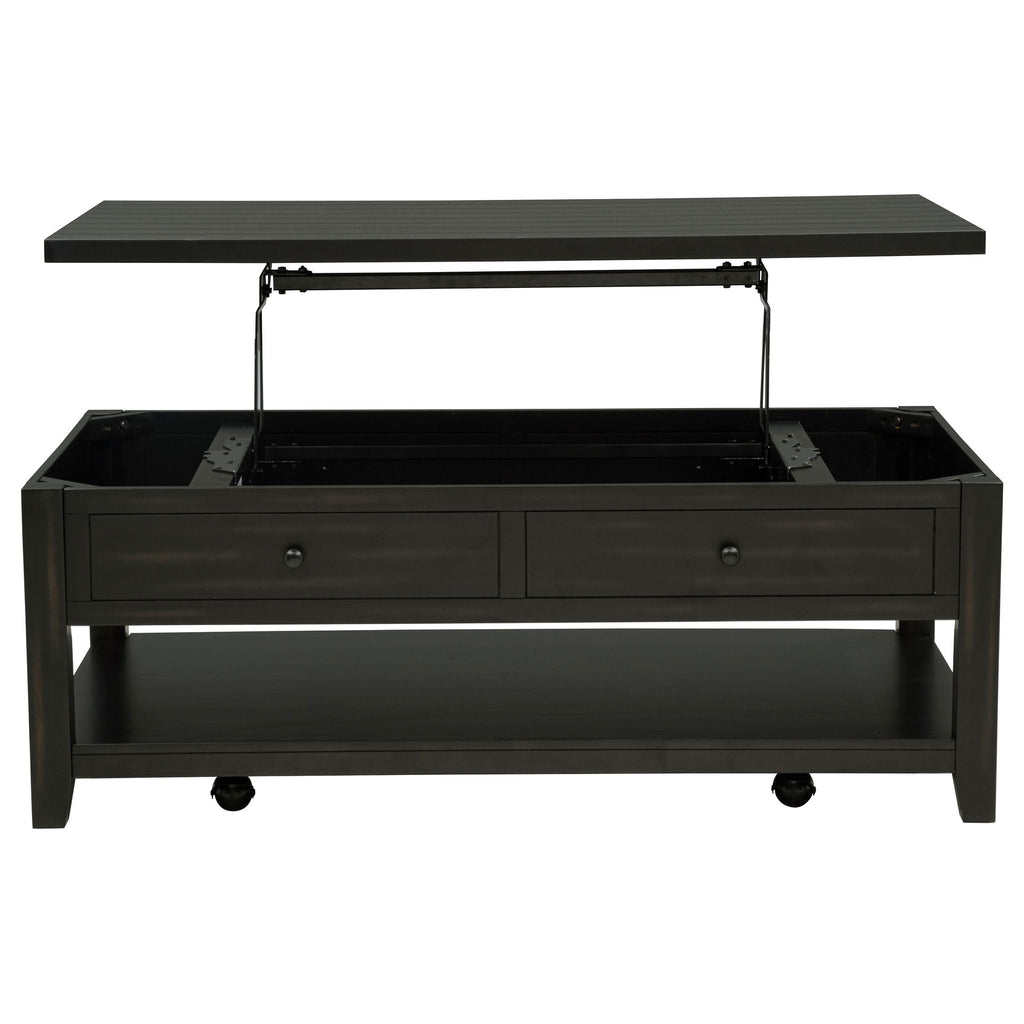 Payne 48-inch Mobile Lift Top Coffee Table Distressed Java