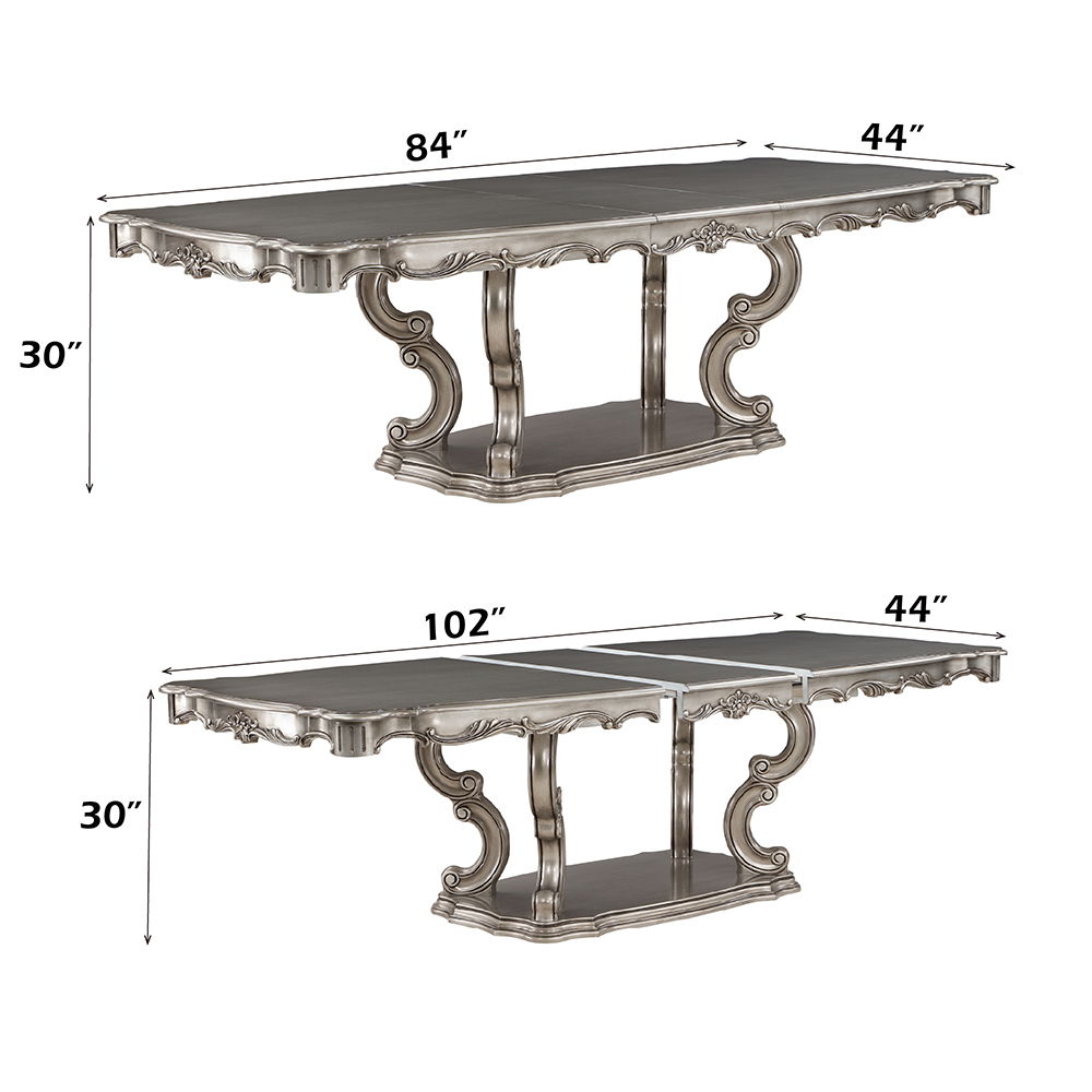 Ariadne - Dining Table With Pedestal - Antique Platinum