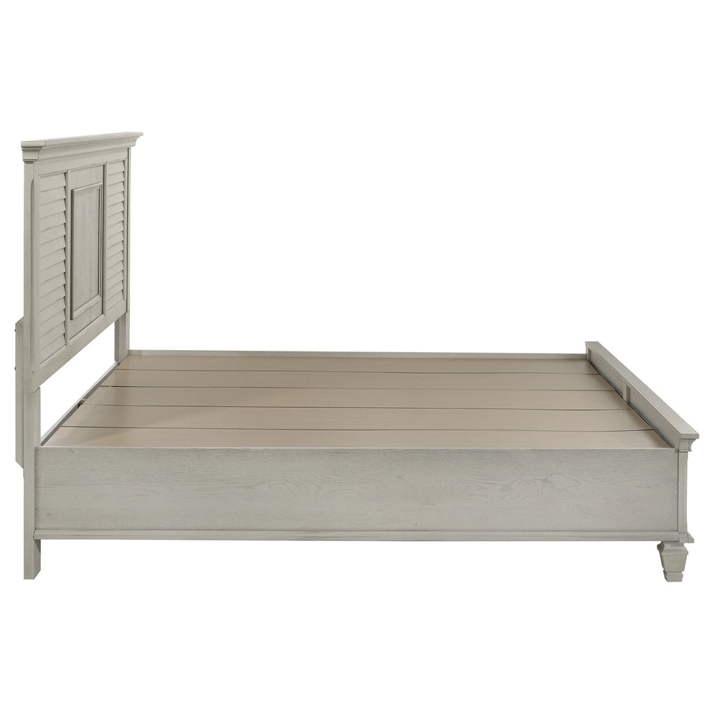 Franco Wood Eastern King Storage Panel Bed Distressed White