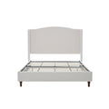 Minimalist Designs Upholstered Wingback Bed With Tall Headboard