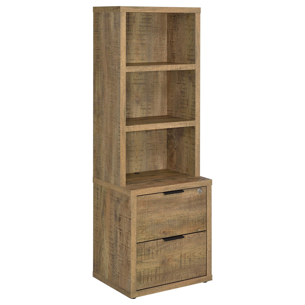 Westpark 3-shelf Bookcase USB and Lockable Drawer Mango
