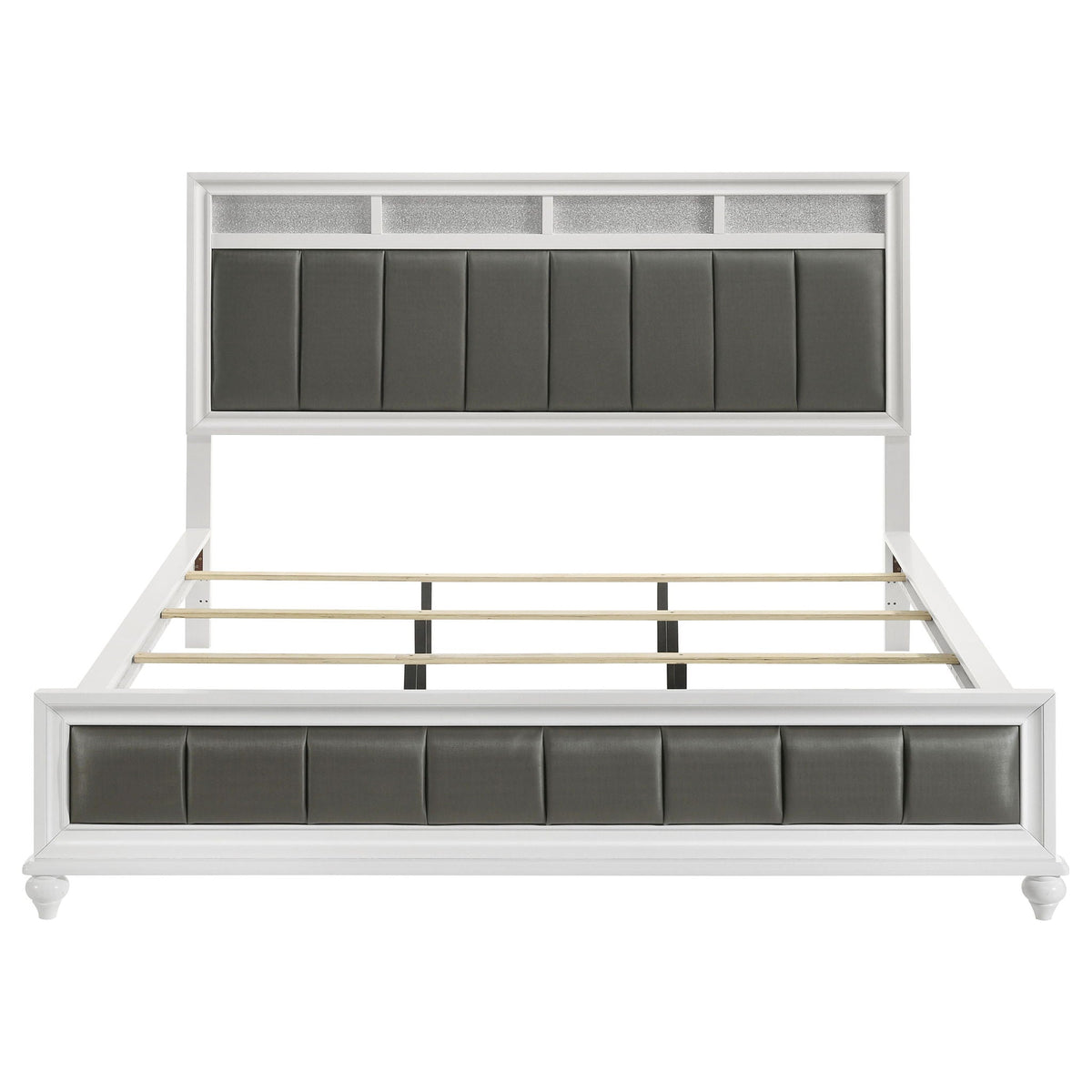 Barzini Wood California King Panel Bed White
