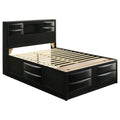 Briana Wood Queen Storage Bookcase Bed Black