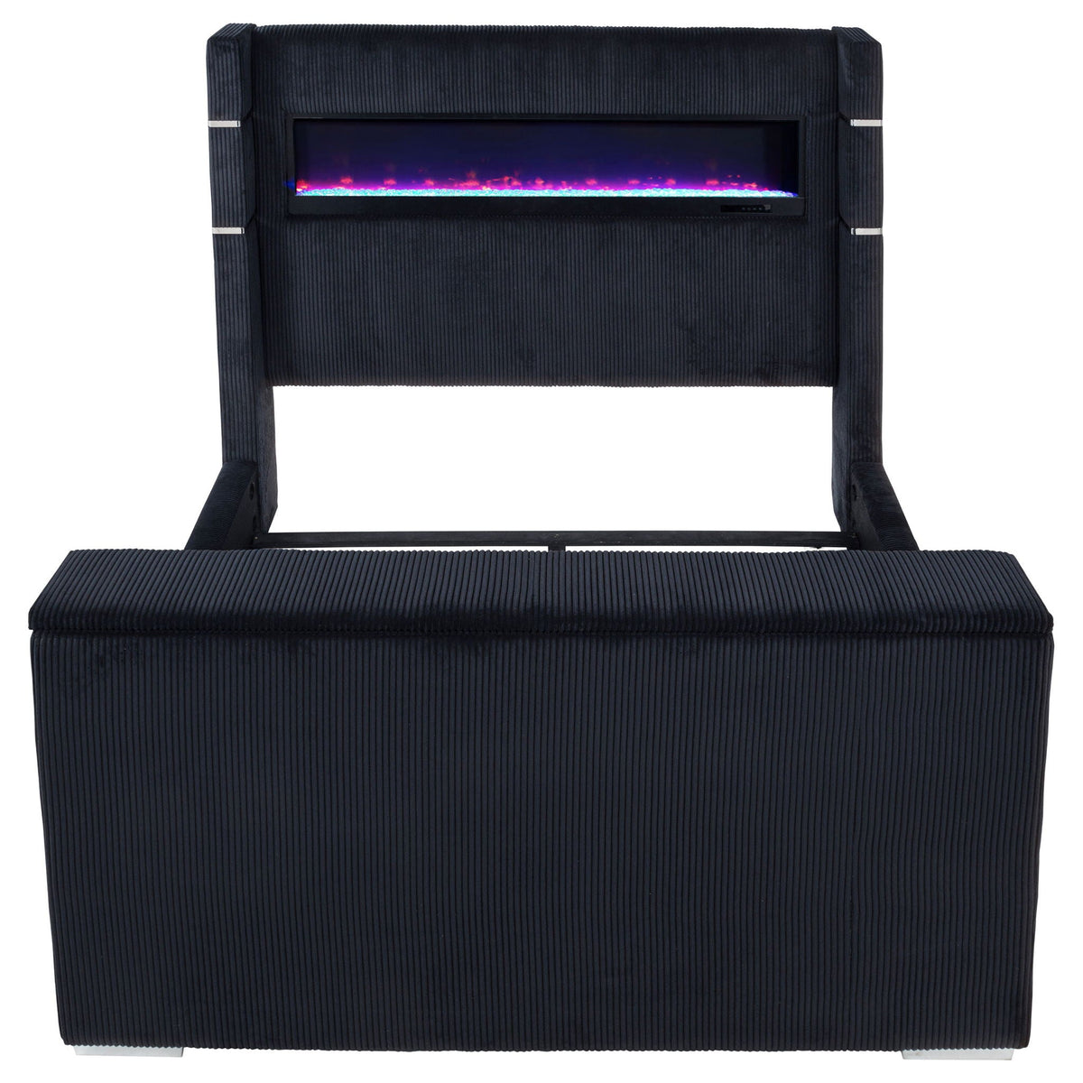 Tisdall Queen Flame Visualizer Wingback TV Bed Black