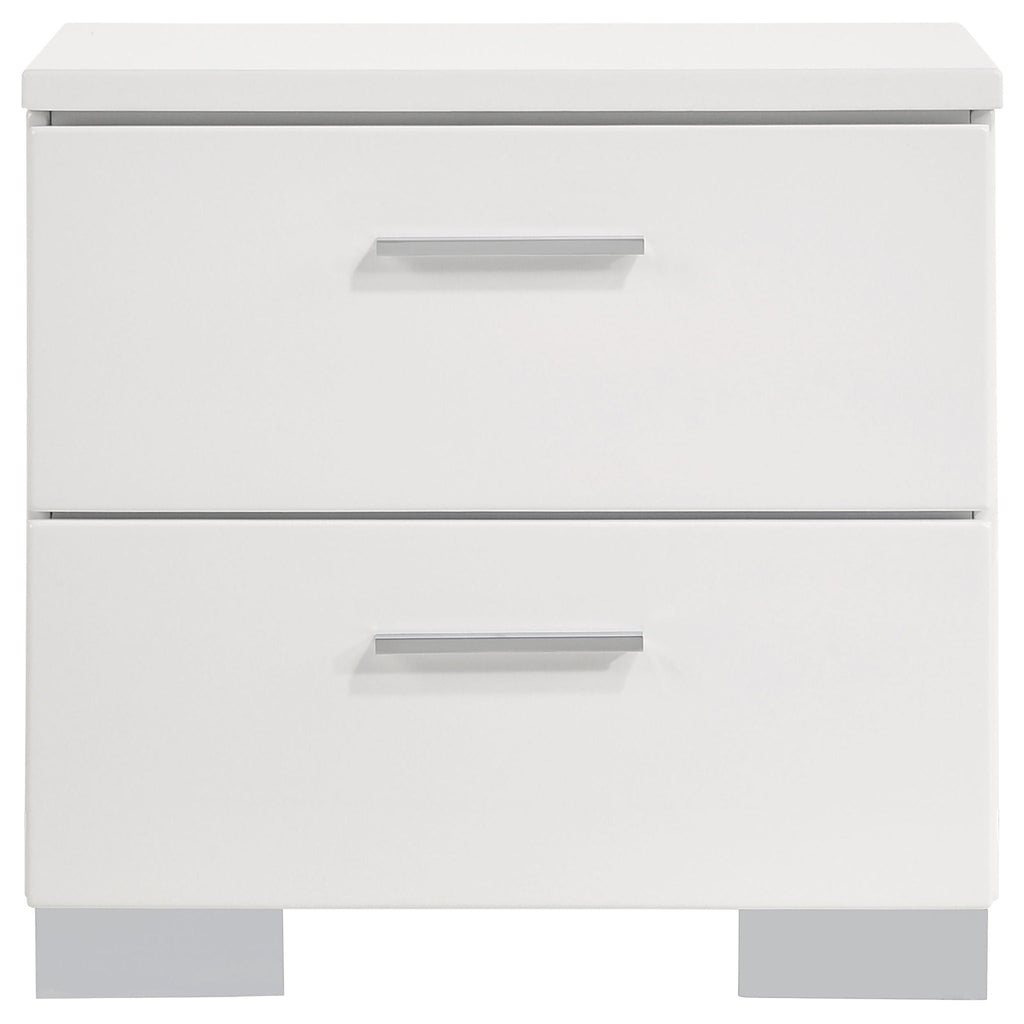 Felicity 4-piece Eastern King Bedroom Set White High Gloss