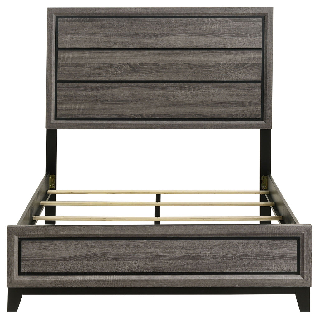 Watson Wood Full Panel Bed Grey Oak