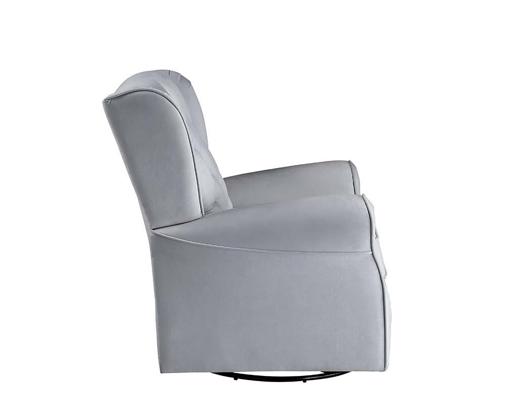 Zeger - Swivel Chair With Glider - Gray Fabric