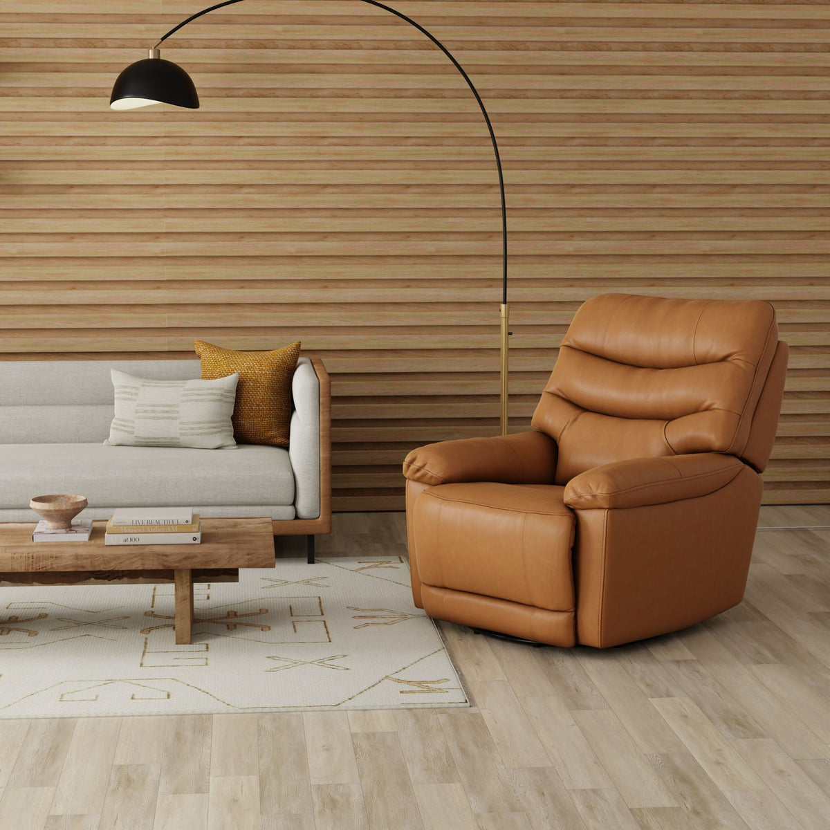 Oslo Antelope - Swivel Glider Recliner With Manual Footrest