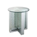 Nysa - 23" End Table - Mirrored & Faux Crystals