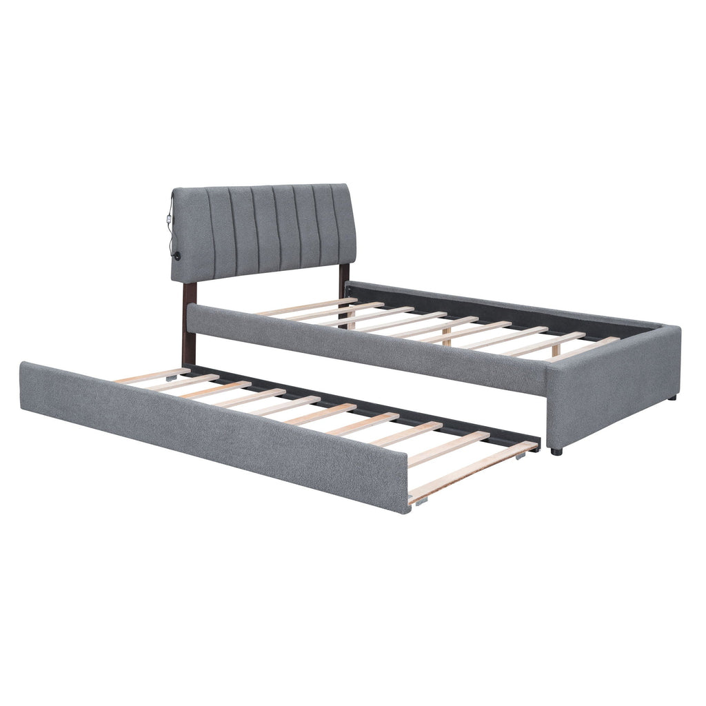 Upholstered Platform Bed With Trundle