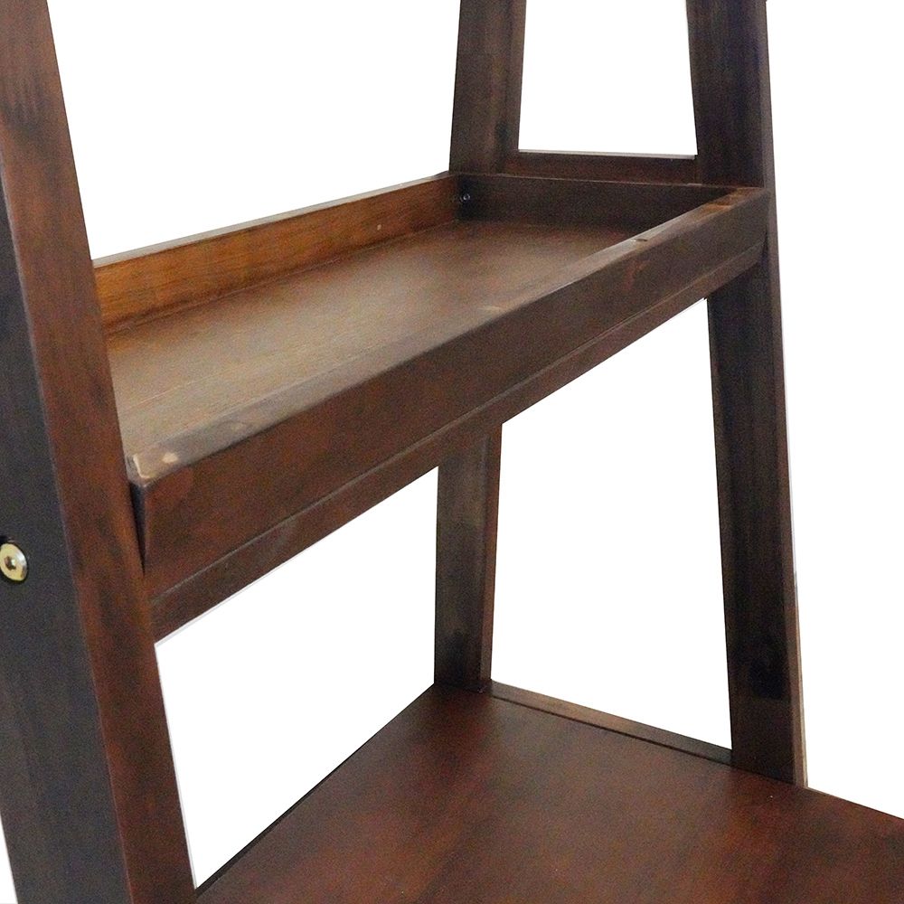 Ladder Desk, Ladder Style Display Shelf - Natural Wood / Brown