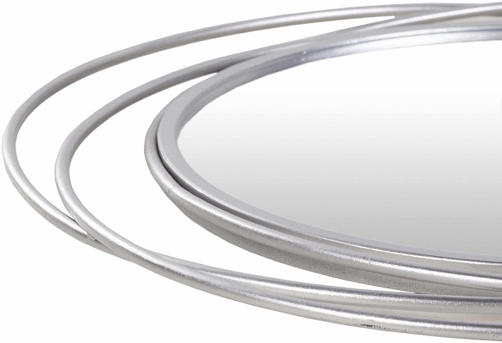 Basay Round Silver Gray Mirror