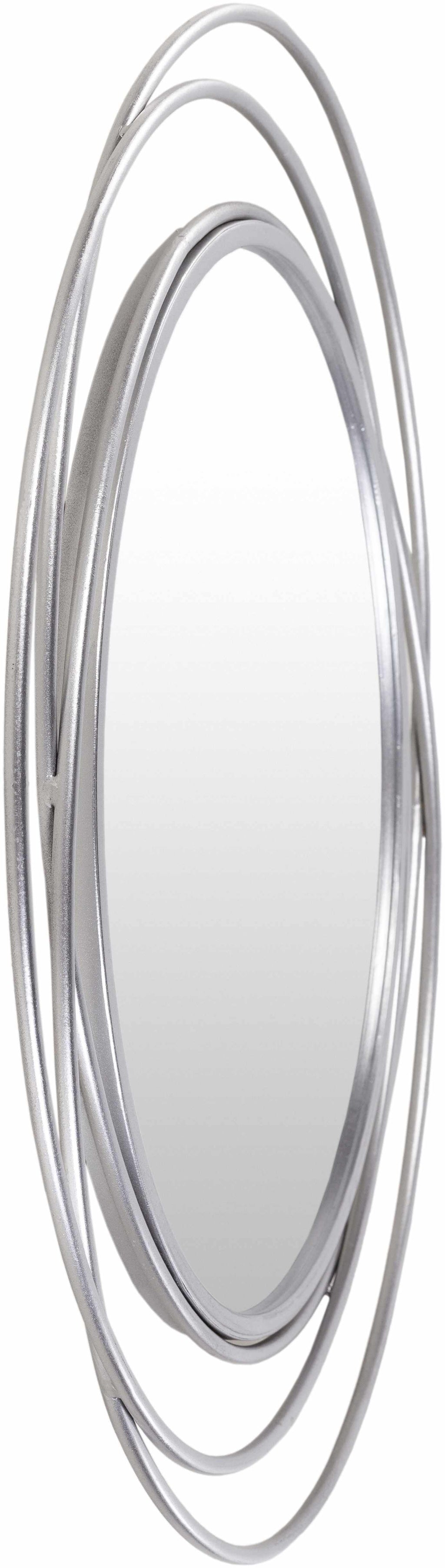 Basay Round Silver Gray Mirror