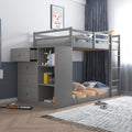 Gaston - Twin Over Twin Bunk Bed With 4 Drawers & 3 Compartments - Gray