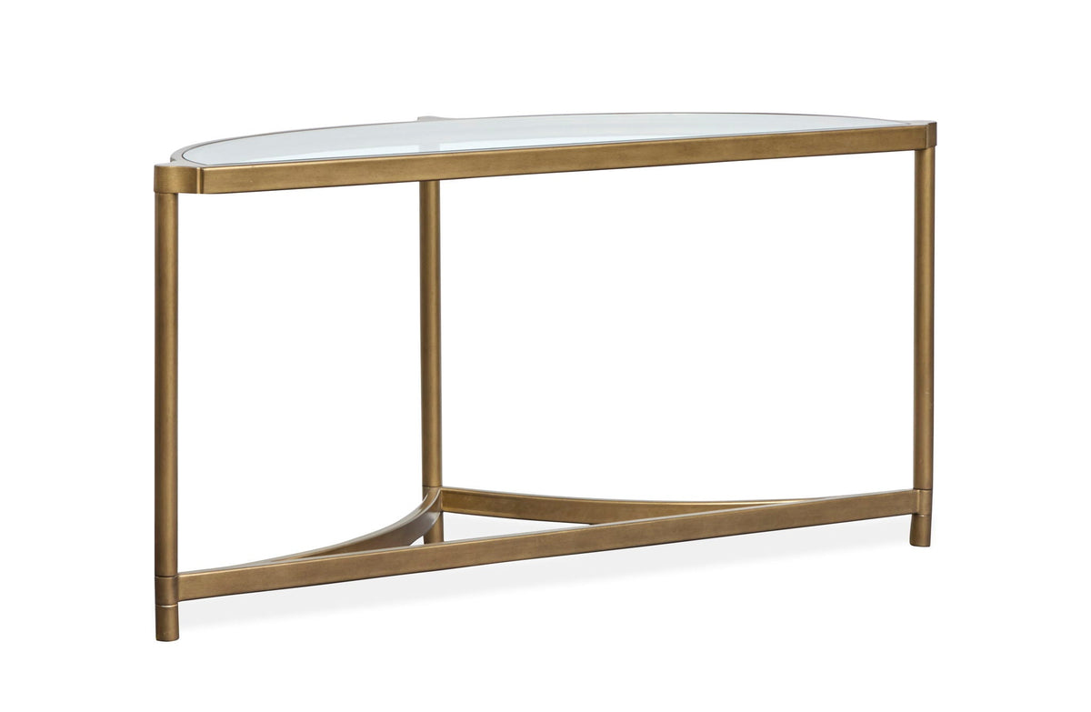 Cassidy - Demilune Sofa Table - Aged Brass And Volakas Classic