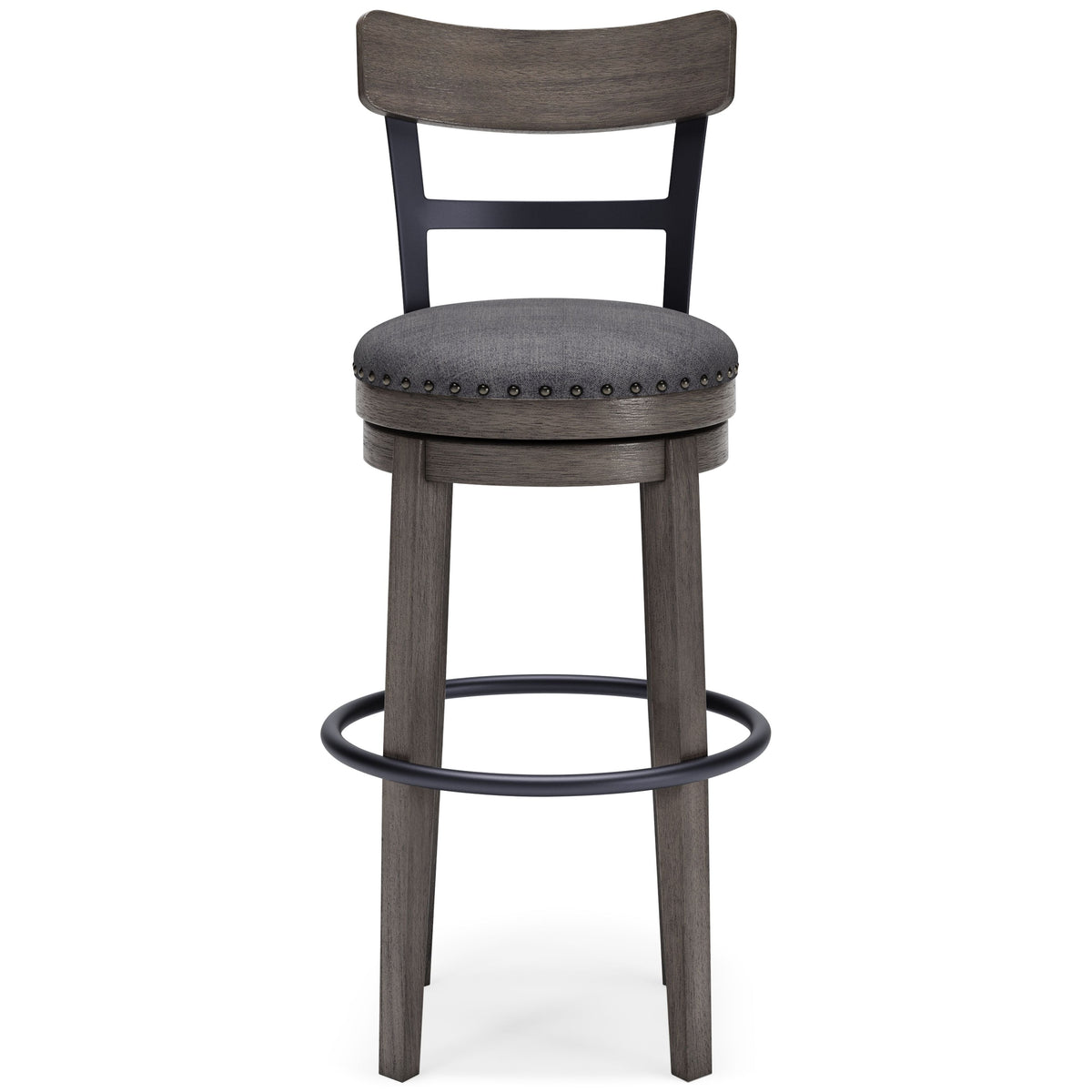 Caitbrook - Tall UPH Swivel Barstool - Gray