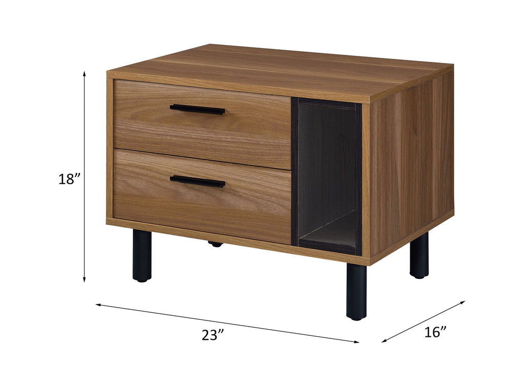 Trolgar - Accent Table - Brown Oak & Black