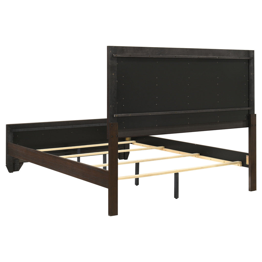 Kauffman Wood Queen Panel Bed Dark Cocoa