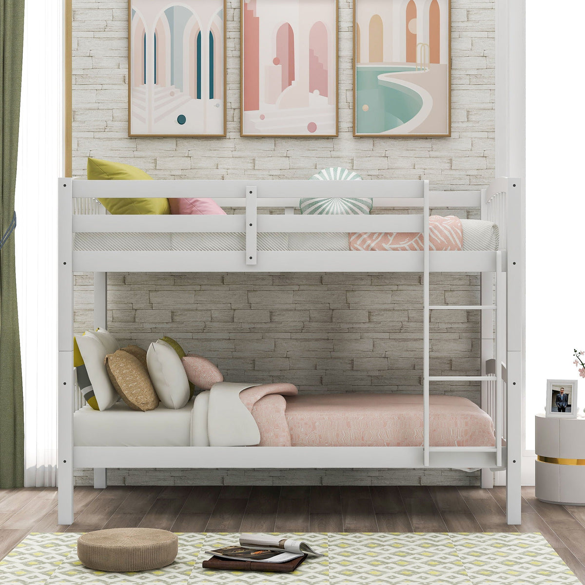 Solid Construction Bunk Bed With Ladder