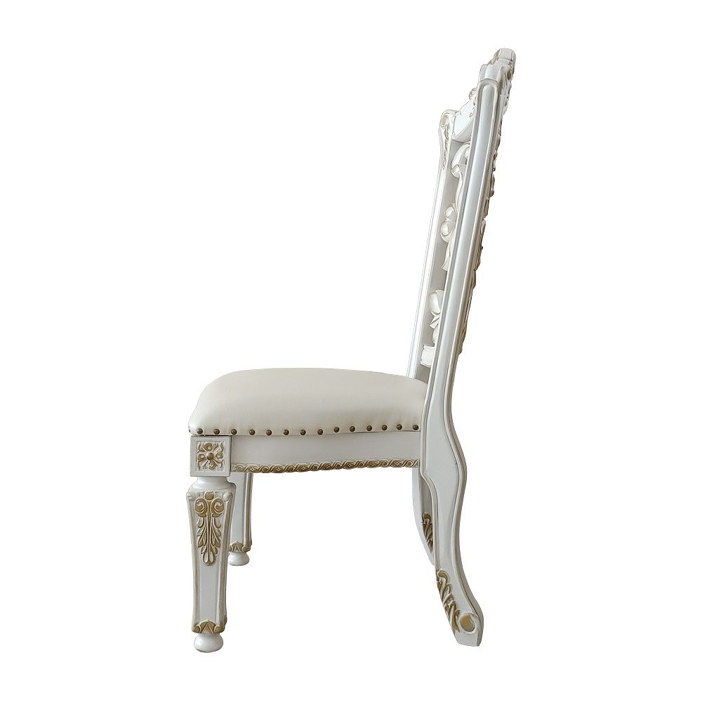 Vendome - 48" Side Chair (Set of 2) - Synthetic Leather & Antique Pearl