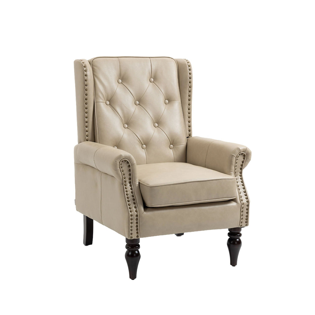 Modern Accent Armchair With Sturdy Wood Legs