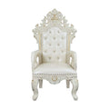 Adara - Arm Chair (Set of 2) - Pearl White Synthetic Leather & Antique White