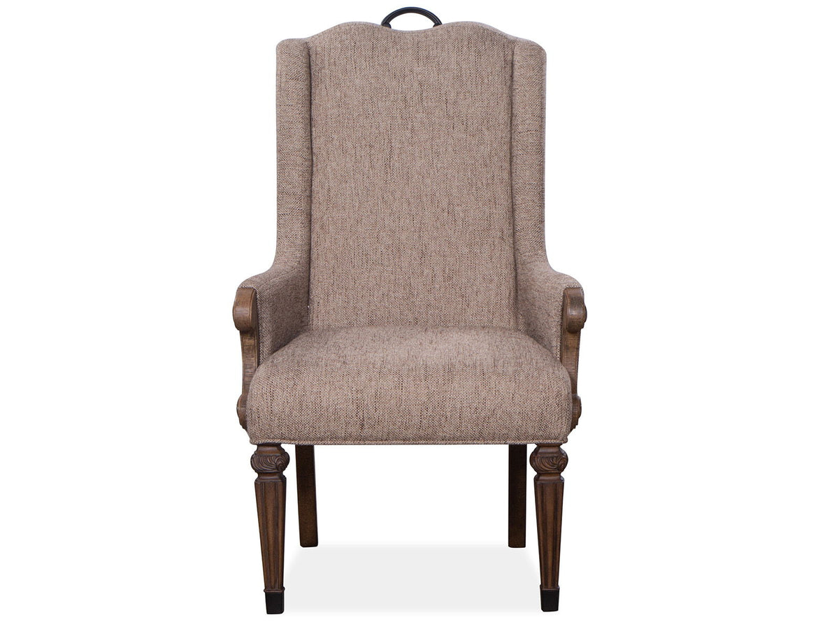 Durango - Wood Upholstered Host Arm Chair (Set of 2) - Willadeene Brown